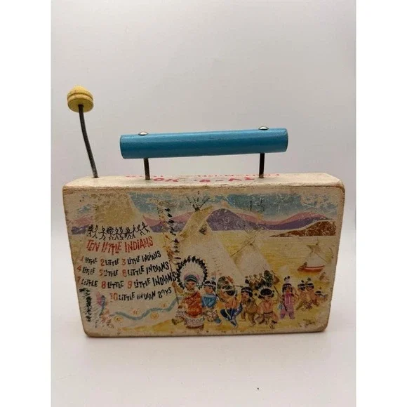 Vtg 1961 Fisher-Price FP MUSIC BOX TV RADIO Ten Little Indians -Not working - Picture 4 of 6